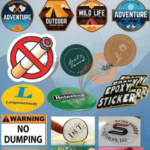  An array of stickers for sale, highlighting different styles and colors, arranged attractively for potential buyers.